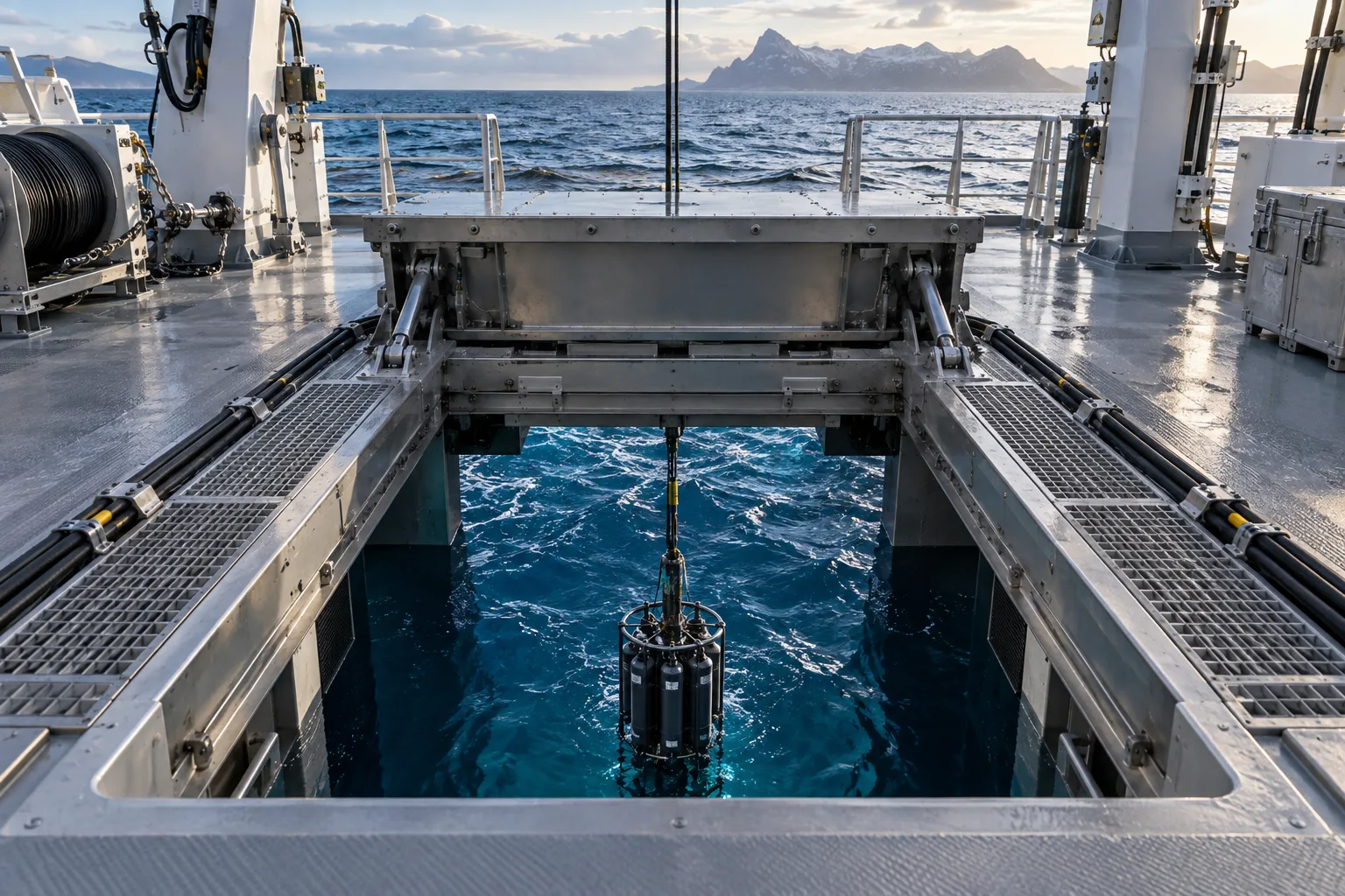 Illustrative marine vessels & dock equipment setting. Final sensing arrangements depend on the equipment design.